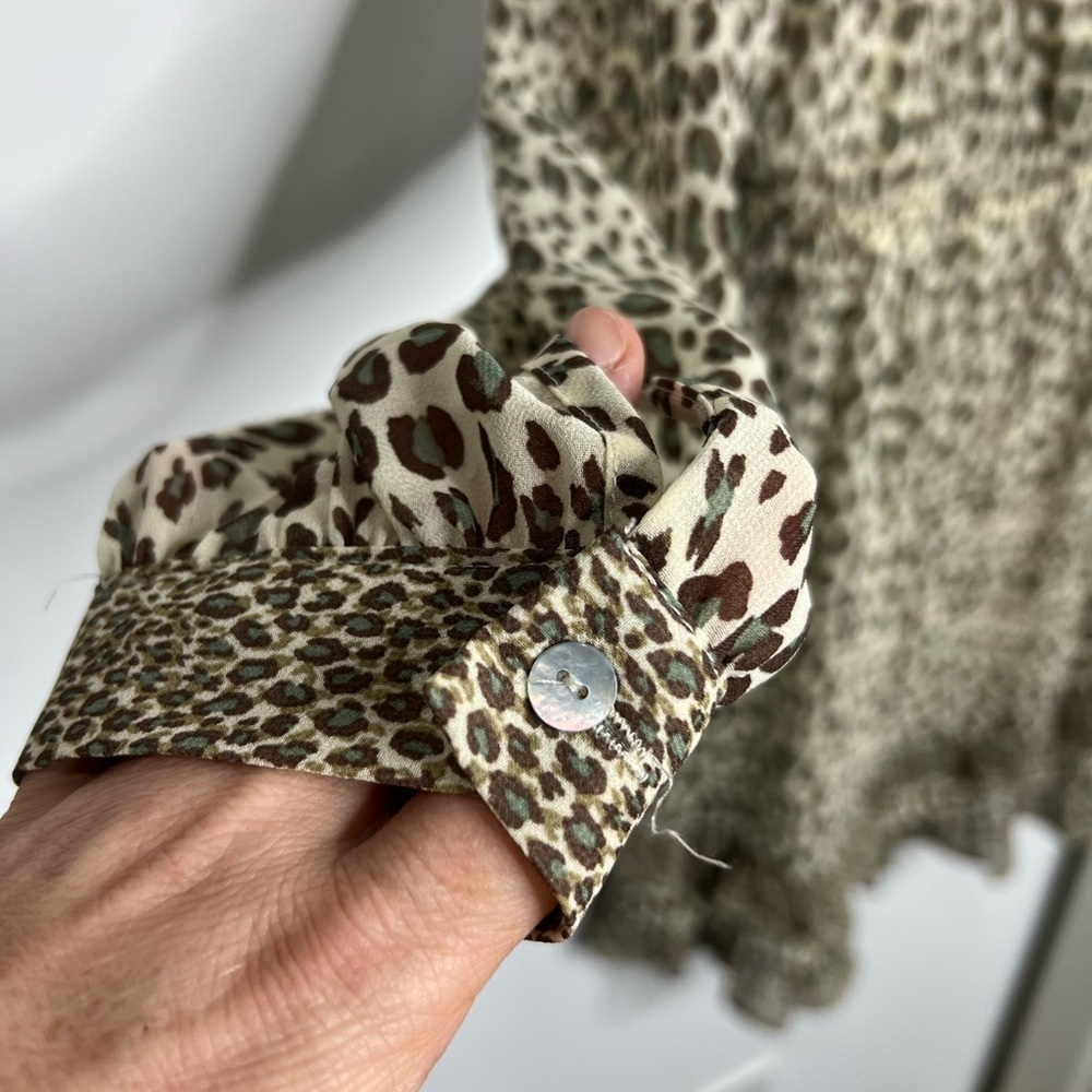 Les Serein Leopard Print Swing Dress Women’s Size Medium - Picture 3 of 9